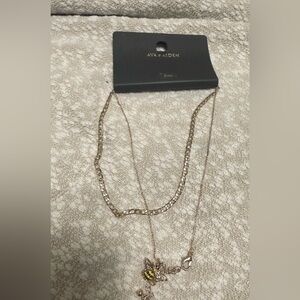 Layered Gold-Tone Women's Necklace with Pendant